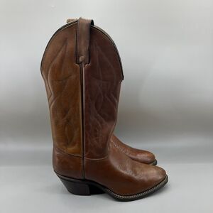 Wrangler Vintage Western Boots Women’s Size 6 M Brown Leather Shoes Made In USA
